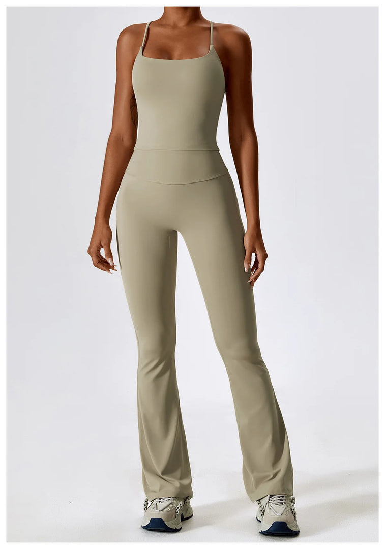 Soft Stretch Contour Two Piece Yoga Silhouette Leggings