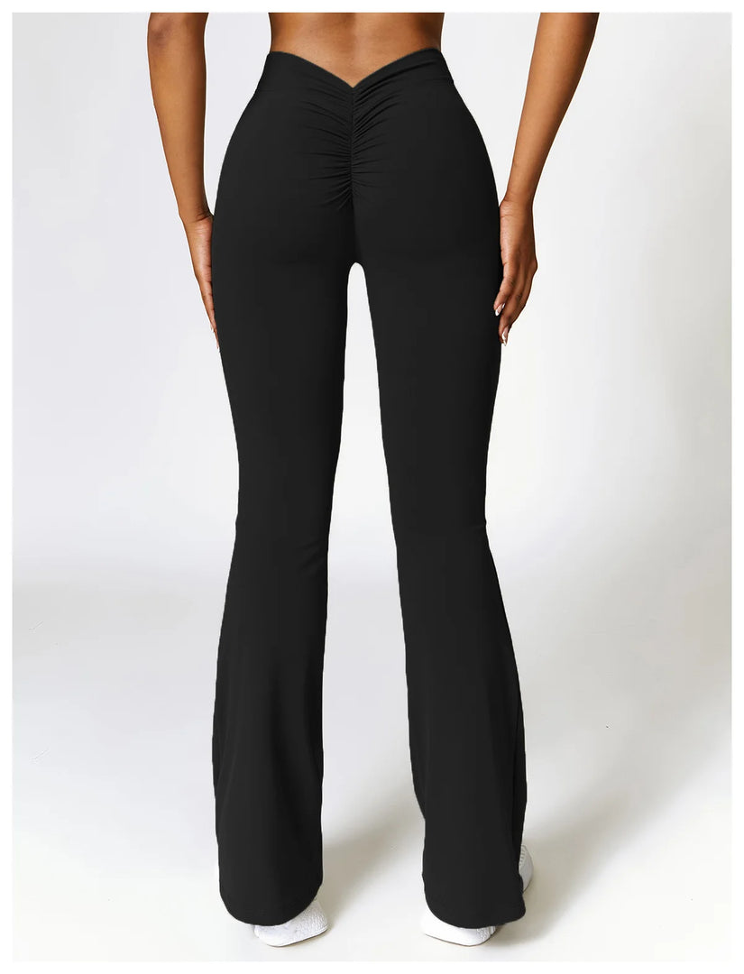 Contoured Flared Leggings With High Waist Silhouette