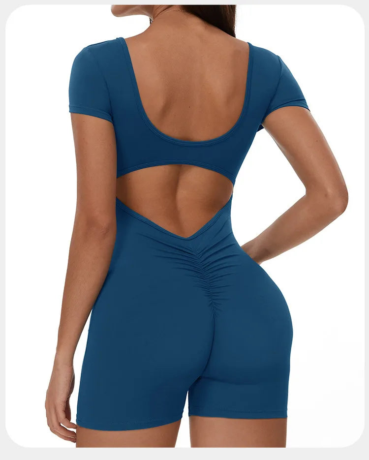 Backless Contour Jumpsuit Breathable Performance Nylon