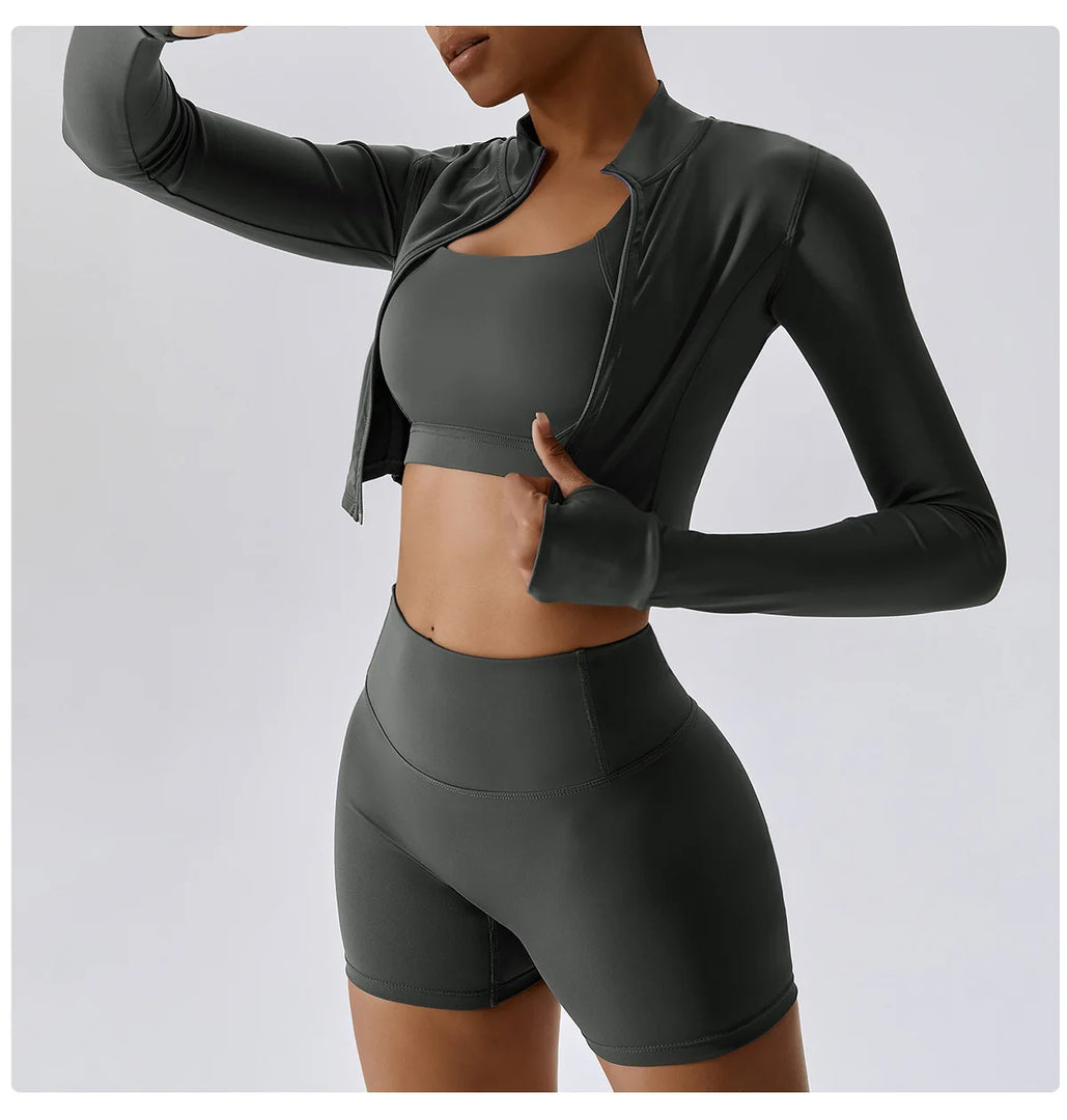 Three Piece Contoured Yoga Set Athleisure Signature