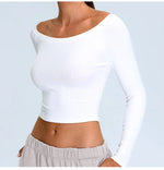 Load image into Gallery viewer, Off Shoulder Contour Seamless Athleisure Top Nylon
