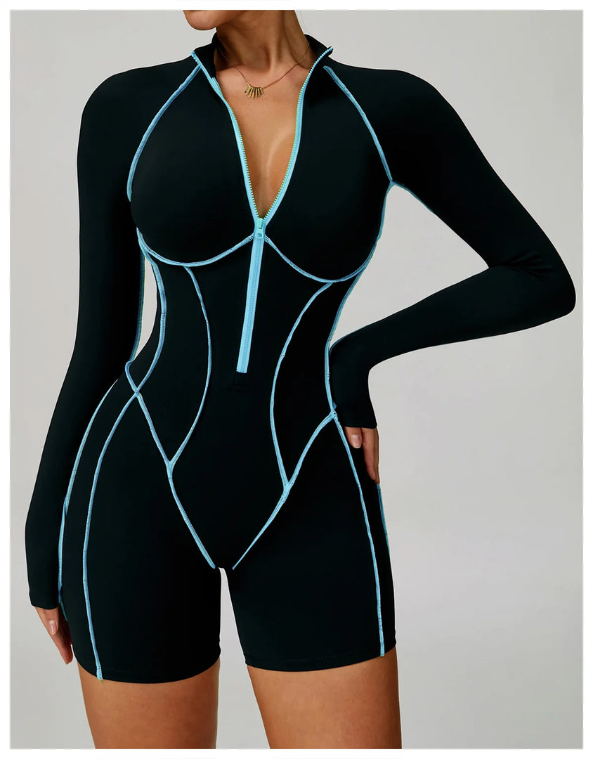 Contoured Zip Front Performance Tracksuit Yoga Set Premium