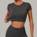 Load image into Gallery viewer, Premium Quick Dry Yoga Tee With Light Weight Sleeves
