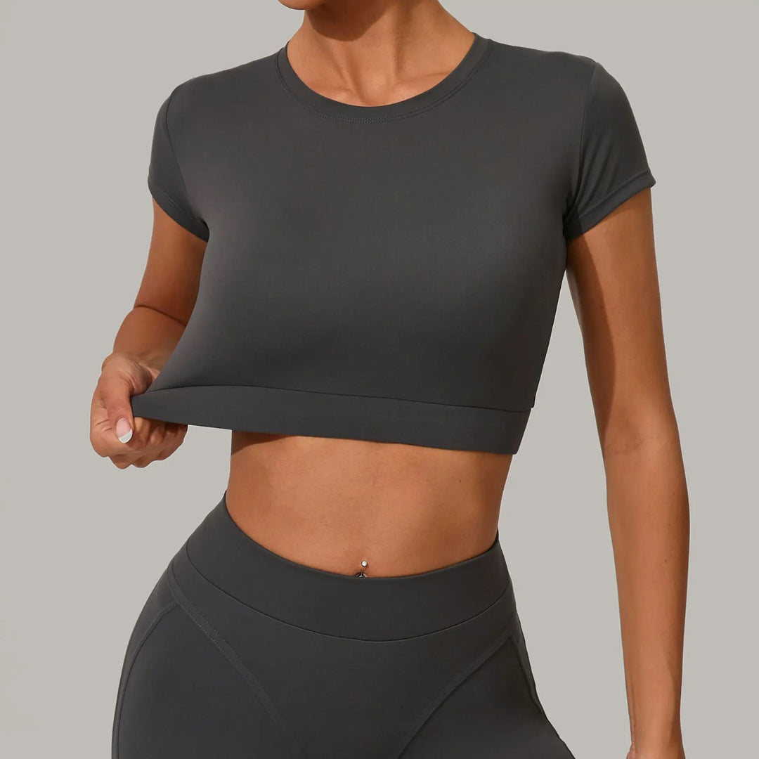 Premium Quick Dry Yoga Tee With Light Weight Sleeves