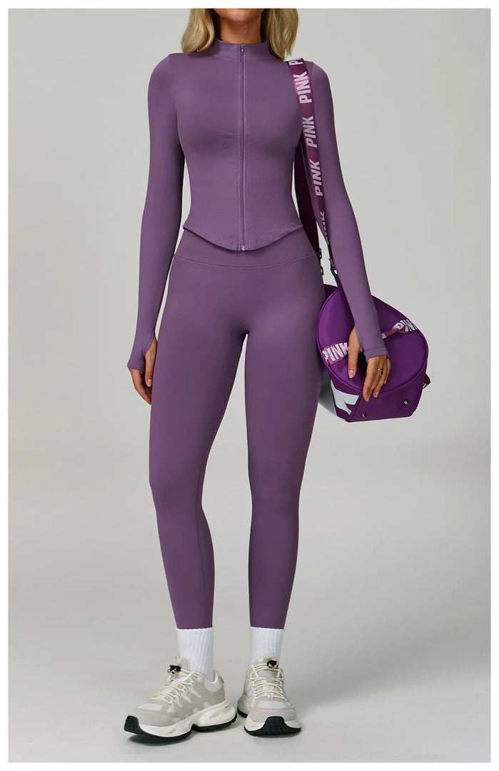 Two Piece Contour Seamless Performance Yoga Ensemble