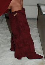 Load image into Gallery viewer, Women's Leather Thigh-High Boots with Buckle
