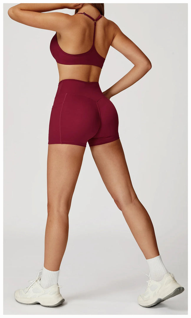 Two Piece Contoured Seamless Performance Athletic Set Nylon