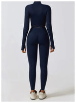Load image into Gallery viewer, Contoured Interwoven Athleisure Long Sleeve Yoga Ensemble
