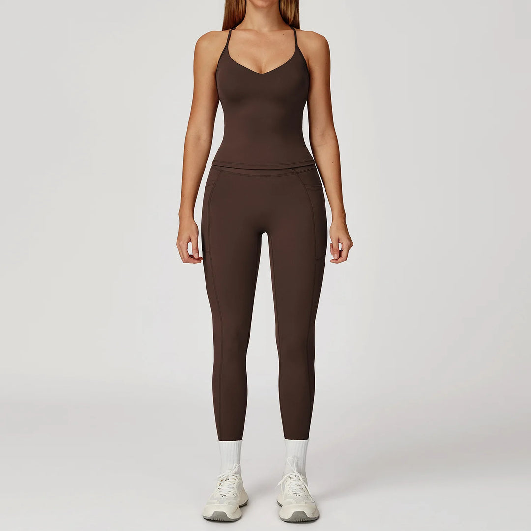 Two Piece Contoured Seamless Performance Athletic Set Nylon