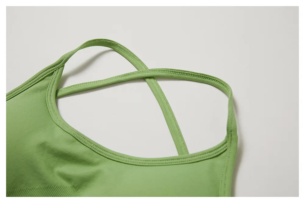 Breathable Cross Strap Contour Seamless Performance Bra