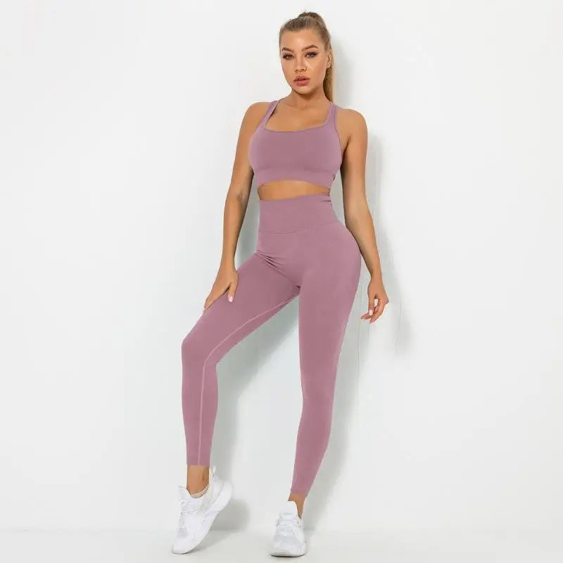 Seamless Contour Two Piece Yoga Set Performance Wear