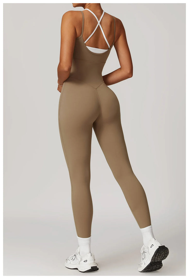 Color Blocking Seamless Yoga Jumpsuit Exquisite Fit
