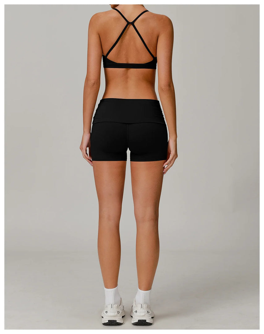 Sculpted Contour Fit High Waist Performance Shorts Nylon