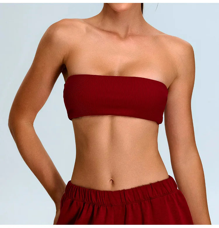 Strapless Moisture-Wicking Contour Yoga Bra for Performance