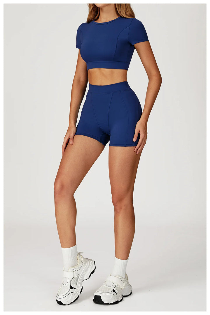 Two-Piece Contoured Breathable Yoga Set Leggings Silhouette