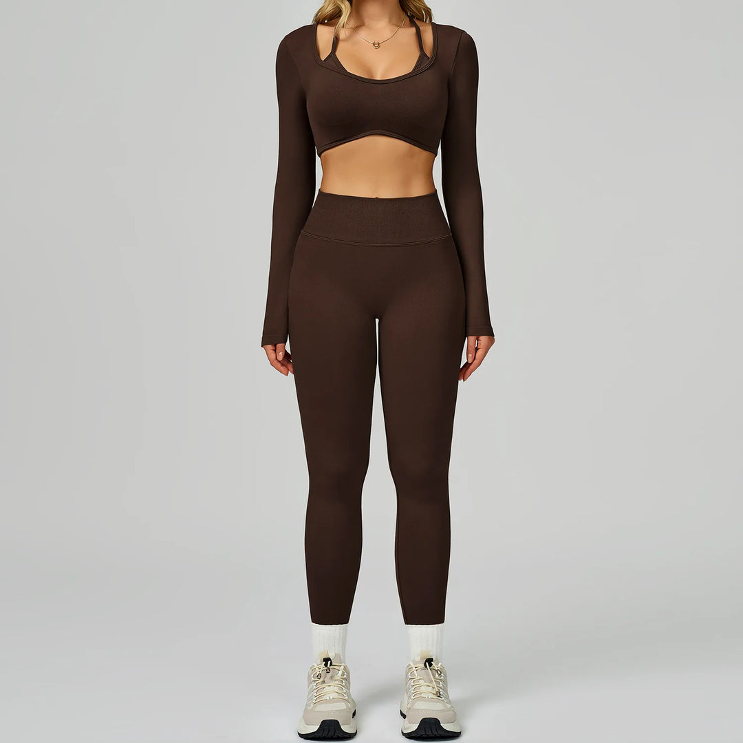 Seamless Contour 2-Piece Contemporary Yoga Set Breathable