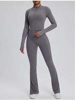 Load image into Gallery viewer, Contour Stretch Athleisure Bell Bottoms Set Nylon Spandex
