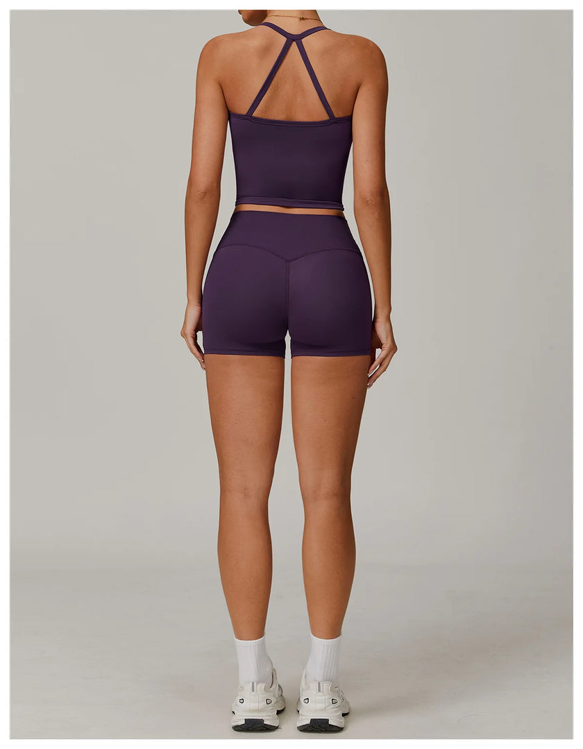 Running High Waist Contoured Scrunching Shorts Nylon