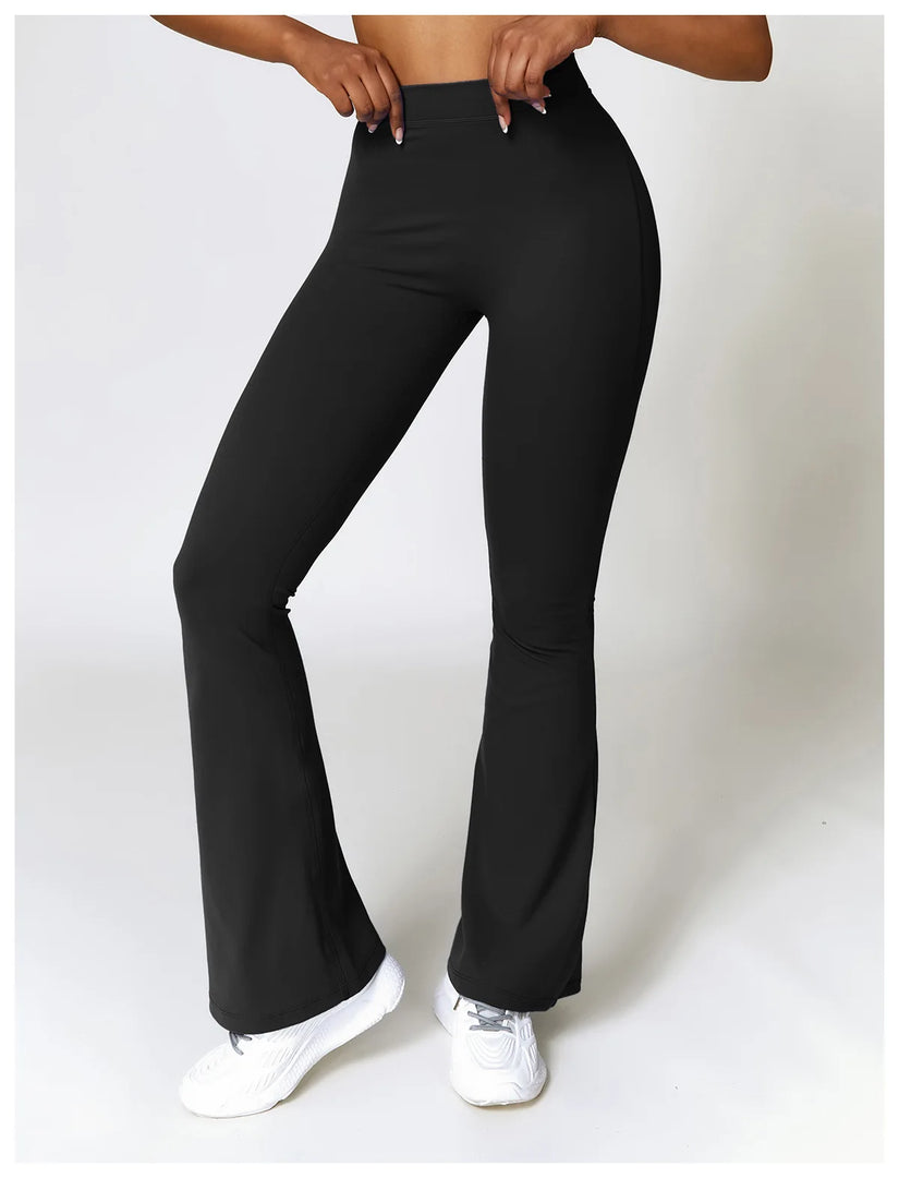 Contoured Flared Leggings With High Waist Silhouette