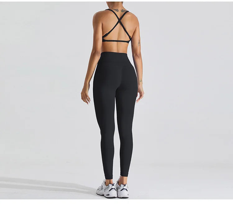 Seamless Two Piece Contour Performance Leggings Set Nylon