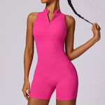 Load image into Gallery viewer, Luxurious Contour Performance Zip Front Yoga Romper
