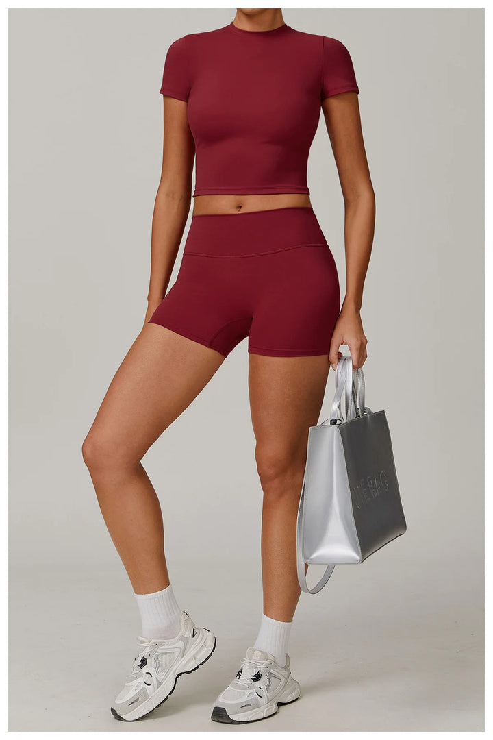 Sculpted Performance Yoga Top Short Sleeve Premium Nylon