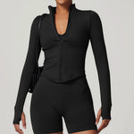 Load image into Gallery viewer, Zippered Performance Long-Sleeve Top Moisture-Wicking

