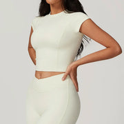 Breathable Seamless Studio Tee Nylon Knit For Running