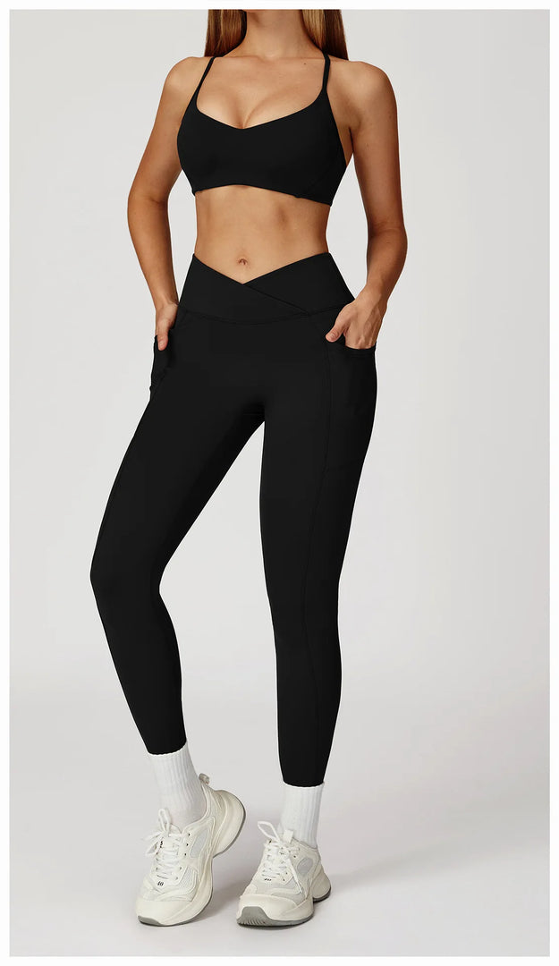 Two Piece Contoured Seamless Performance Athletic Set Nylon