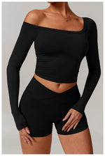 Load image into Gallery viewer, Performance Contour Knit Long Sleeve Yoga Top Nylon Spandex
