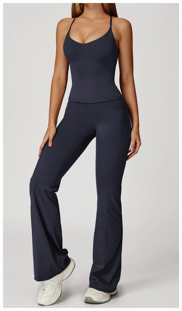 Two Piece Contoured Seamless Performance Athletic Set Nylon