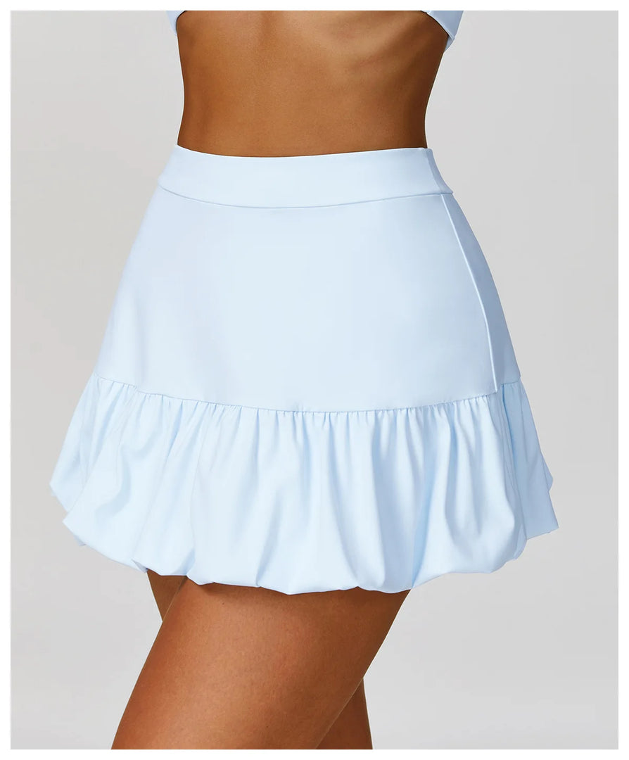 High Waist Tennis Skirt With Breathable Pockets Nylon