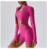 Load image into Gallery viewer, Luxurious Contoured Yoga Jacket With Nylon Zip Front
