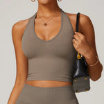 Load image into Gallery viewer, Luxurious Hanging Neck Seamless Sports Bra Nylon Spandex
