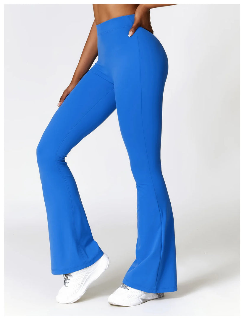 Contoured Flared Leggings With High Waist Silhouette