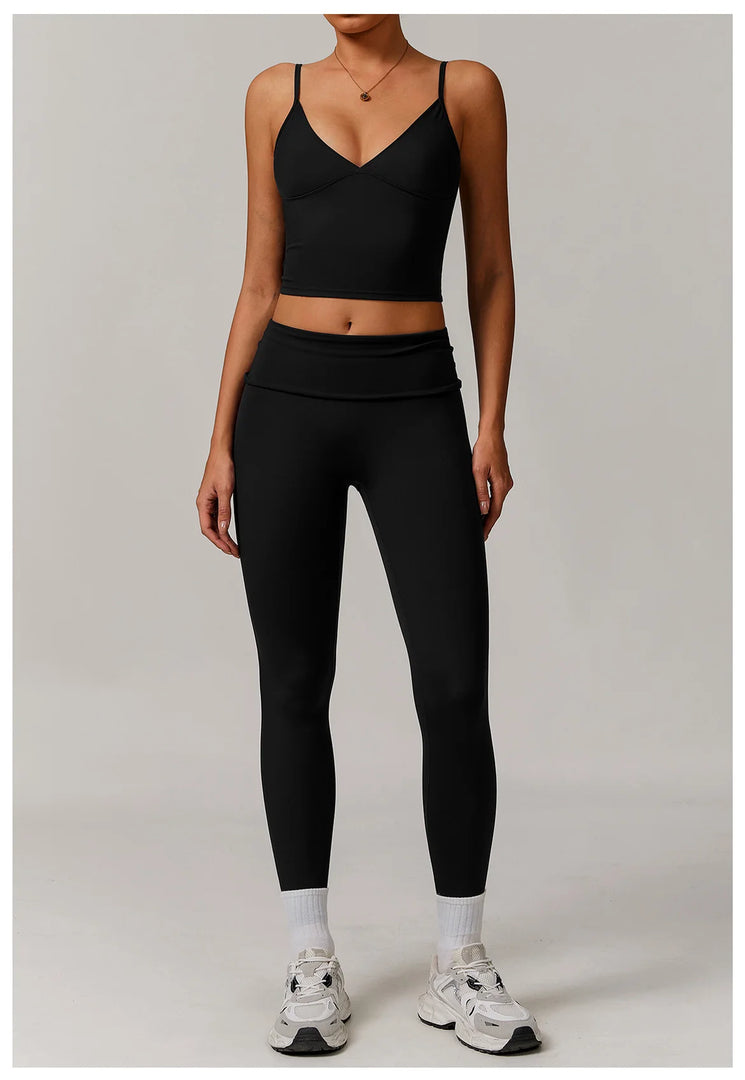 2 Piece Seamless Contour Yoga Set Nylon Spandex Blend