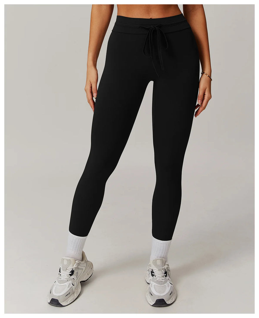 Contour High Waist Drawstring Sculpt Leggings Performance