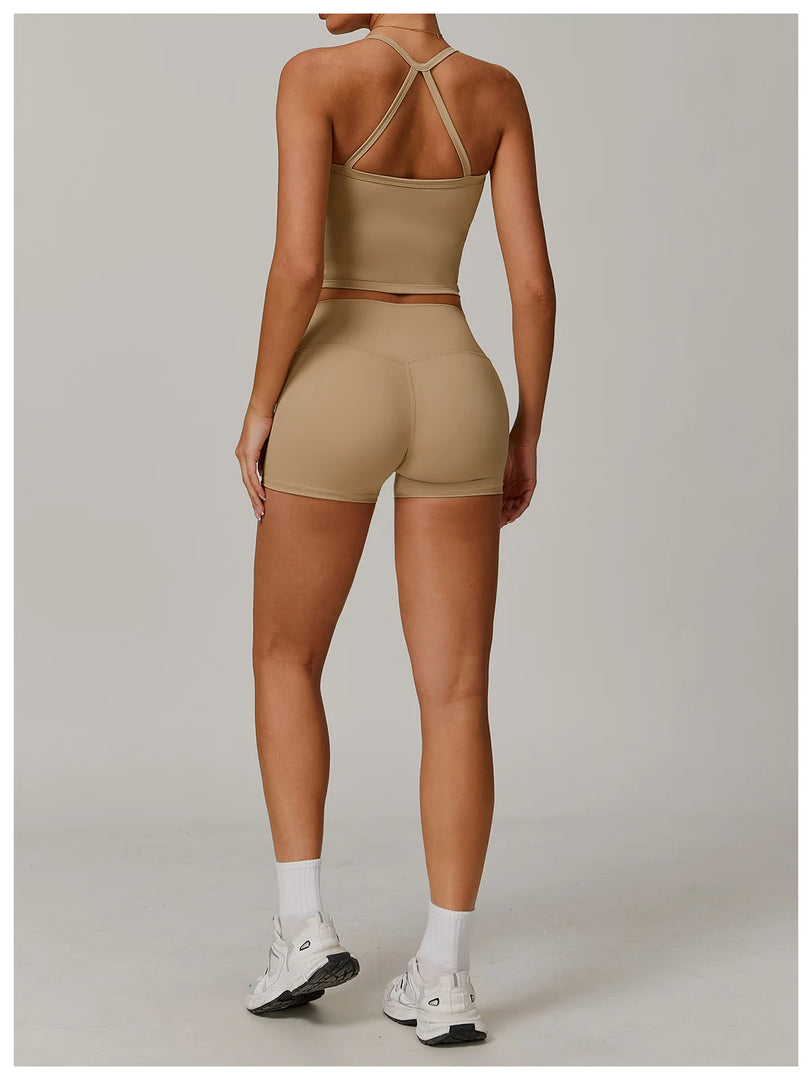 Running High Waist Contoured Scrunching Shorts Nylon