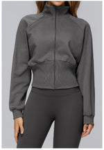 Load image into Gallery viewer, Wind Proof Zip Front Standing Collar Sweat Shirt Regular Fit
