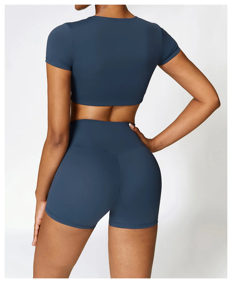 Seamless Contour Fit Yoga Crop Top Light Weight Nylon Knit