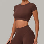 Load image into Gallery viewer, Premium Quick Dry Yoga Tee With Light Weight Sleeves
