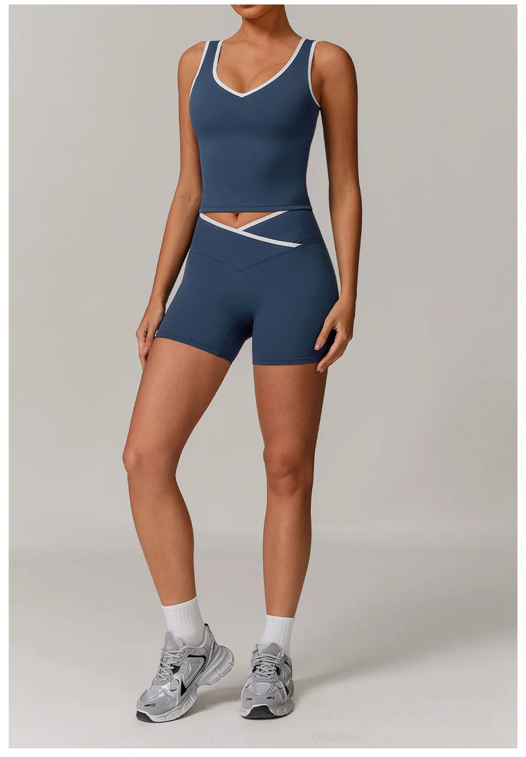 Breathable Two Piece Performance Yoga Set Contour Leggings