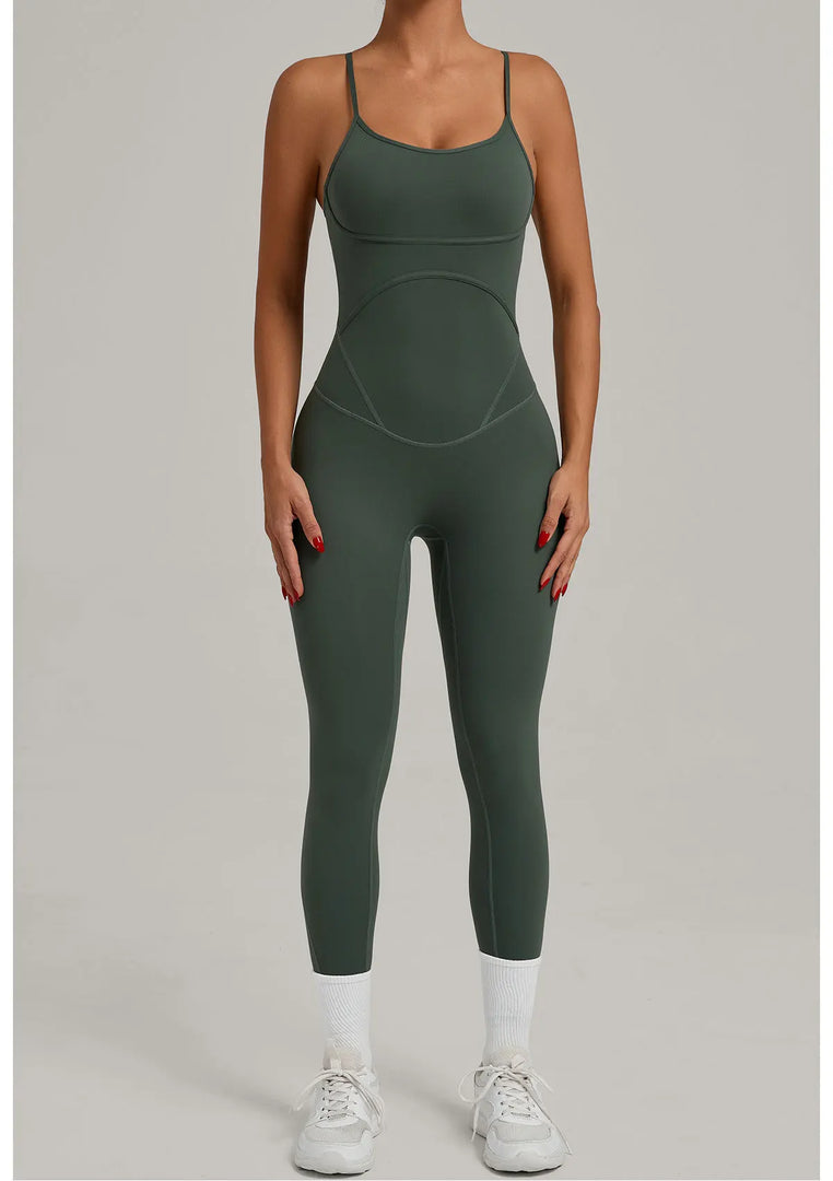 Breathable Contour One-Piece Yoga Jumpsuit Quick-Dry