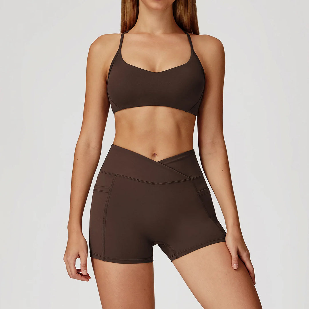 Two Piece Contoured Seamless Performance Athletic Set Nylon