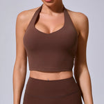 Load image into Gallery viewer, Breathable Hanging Neck Yoga Sports Bra With Contour Support
