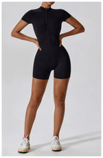 Load image into Gallery viewer, Seamless Contour Zippered Yoga Bodysuit Performance
