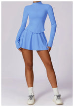 Load image into Gallery viewer, Luxurious Contoured Yoga Set Zippered Front Seamless Nylon
