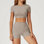 Load image into Gallery viewer, Two-Piece Contoured Breathable Yoga Set Leggings Silhouette
