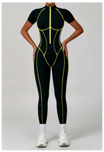 Load image into Gallery viewer, Contoured Zippered Performance Yoga Jumpsuit Nylon Knit
