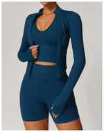 Load image into Gallery viewer, Seamless Contour Performance Fabric Two Piece Yoga Set
